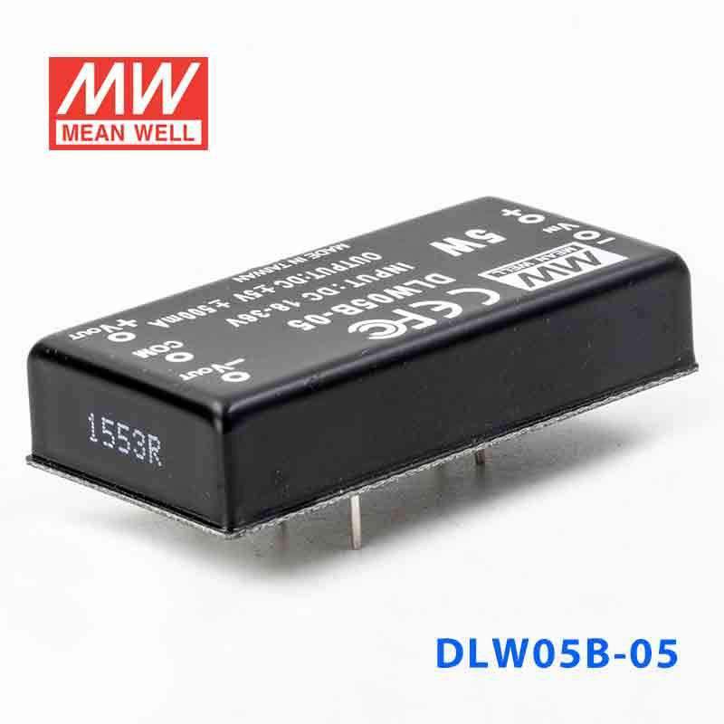 Mean Well DLW05B-05 DC-DC Converter - 5W - 18~36V in ±5V out 500mA - DLW05B-05 - powersupplymall.com