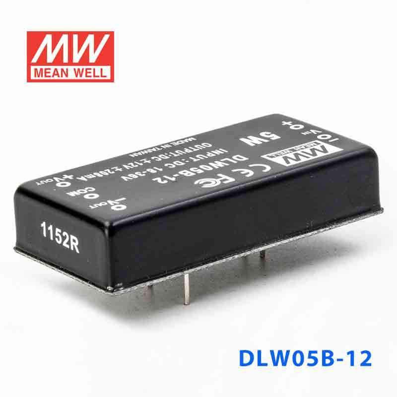 Mean Well DLW05B-12 DC-DC Converter - 5W - 18~36V in ±12V out 208mA - DLW05B-12 - powersupplymall.com
