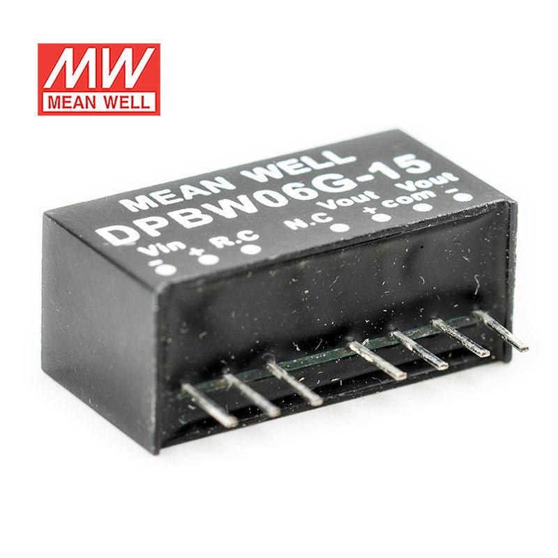 Mean Well DPBW06G-15 DC-DC Converter - 6W - 18~75V in ±15V out 200mA - DPBW06G-15 - powersupplymall.com