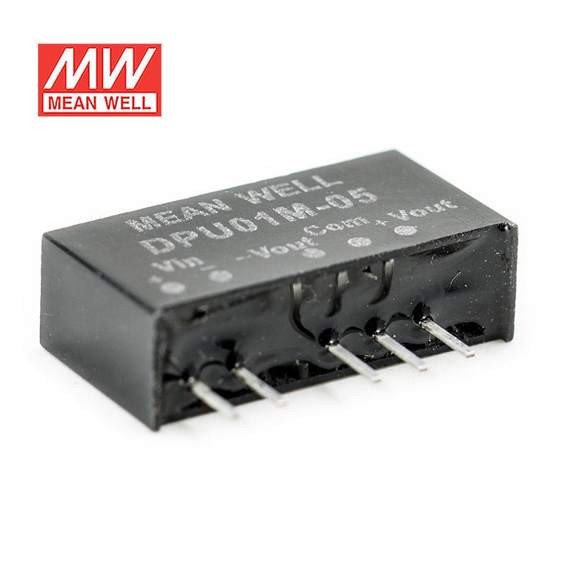 Mean Well DPU01M - 05 DC - DC Converter - 1W - 10.8~13.2V in ±5V out - DPU01M - 05 - powersupplymall.com