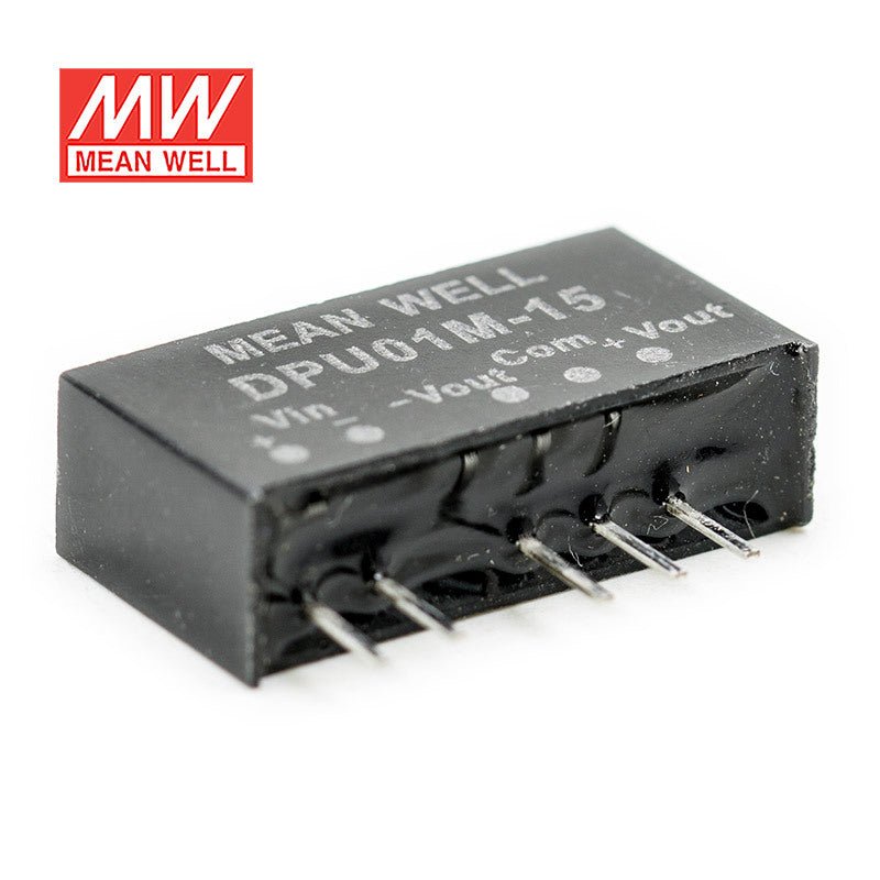 Mean Well DPU01M - 15 DC - DC Converter - 1W - 10.8~13.2V in ±15V out - DPU01M - 15 - powersupplymall.com