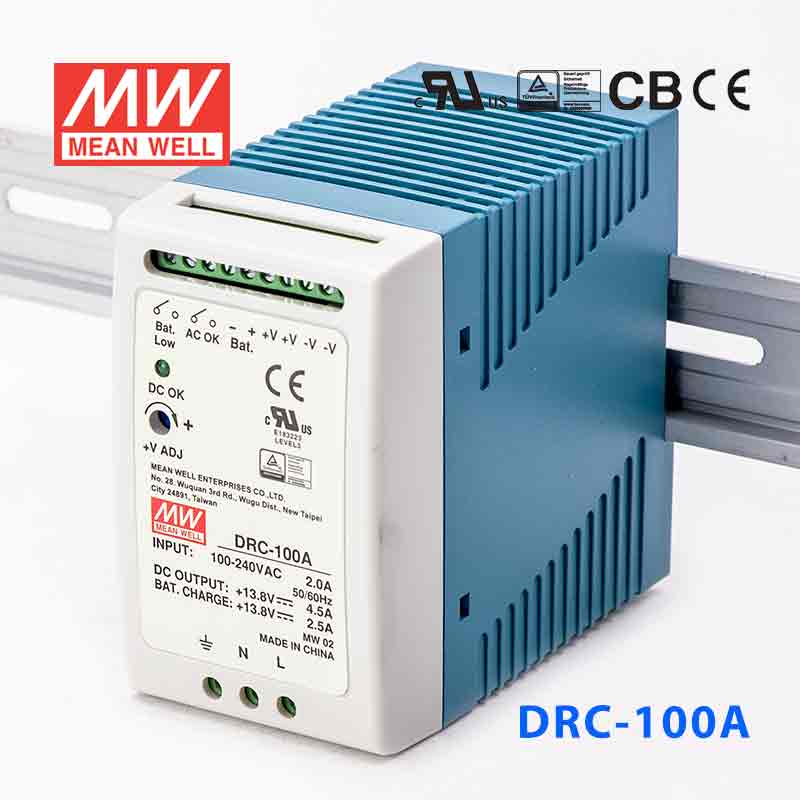 Mean Well DRC - 100A Power Supply 96.6W 13.8V - DRC - 100A - powersupplymall.com