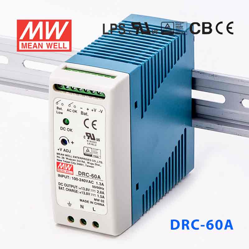 Mean Well DRC - 60A Power Supply 59.34W 13.8V - DRC - 60A - powersupplymall.com