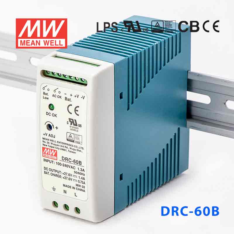 Mean Well DRC - 60B Power Supply 59.34W 27.6V - DRC - 60B - powersupplymall.com