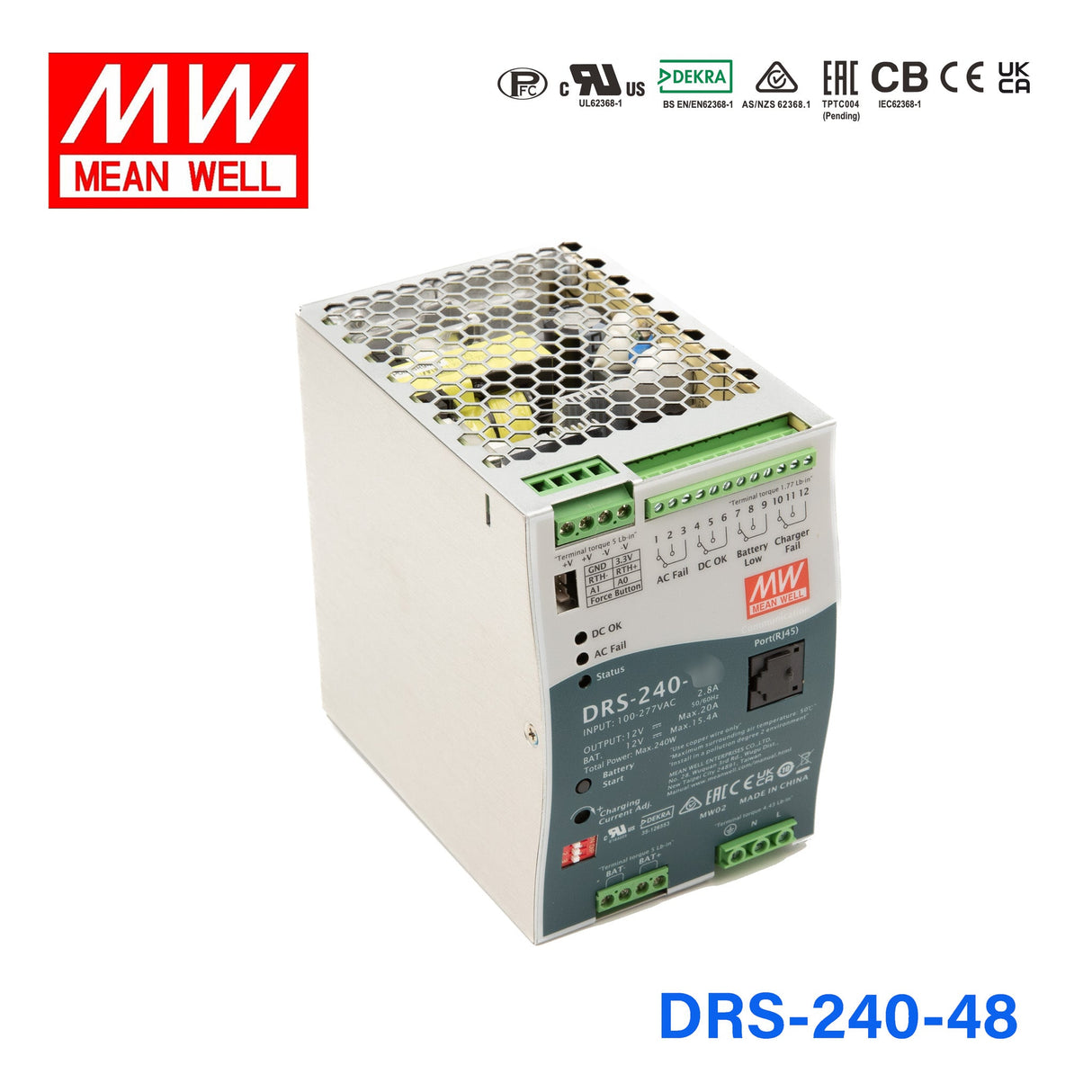 Mean Well DRS - 240 - 48 All - In - One Intelligent Security Power 240W - DRS - 240 - 48 - powersupplymall.com