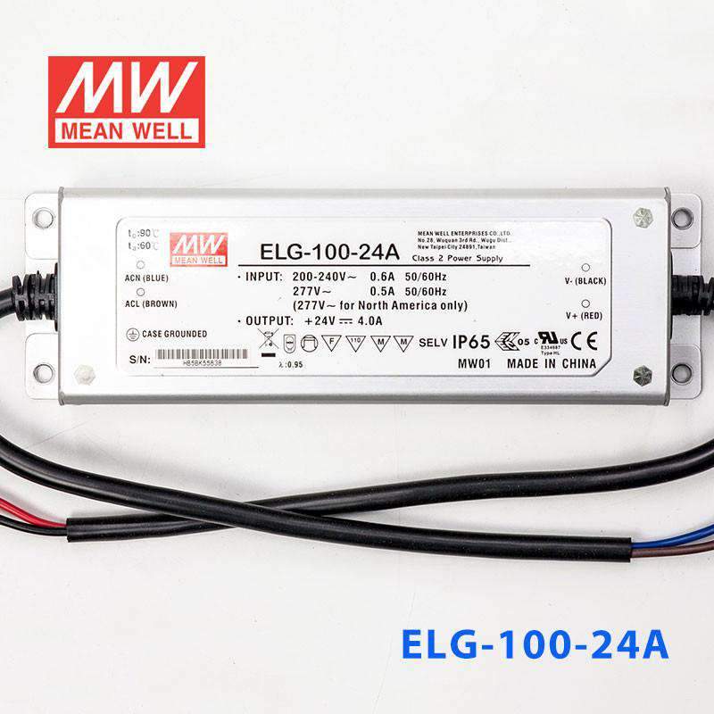 Mean Well ELG-100-24A Power Supply 96W 24V - Adjustable 4A - ELG-100-24A - powersupplymall.com