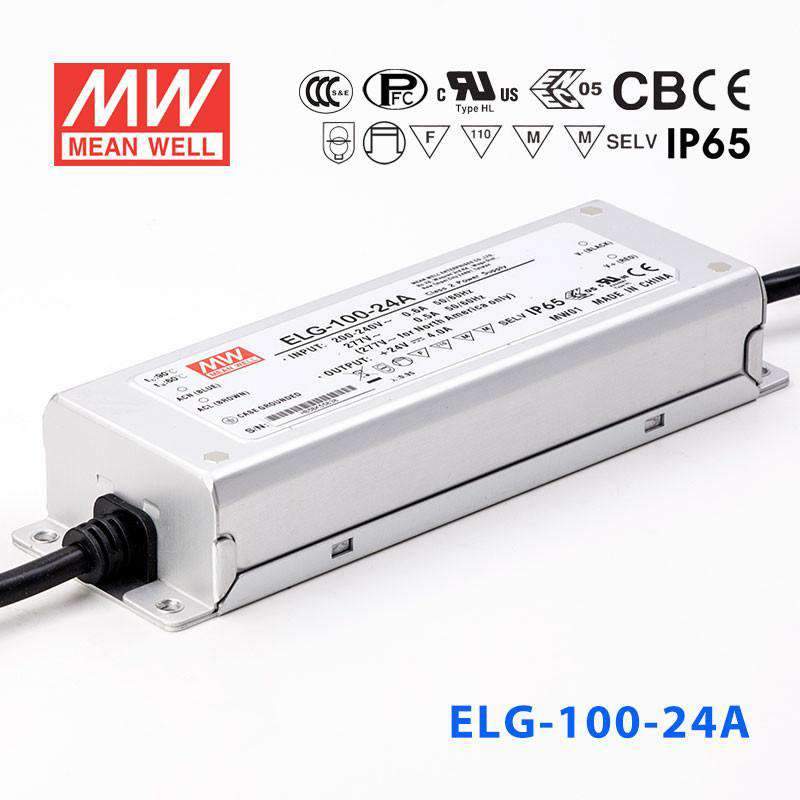 Mean Well ELG - 100 - 24A Power Supply 96W 24V - Adjustable - ELG - 100 - 24A - powersupplymall.com