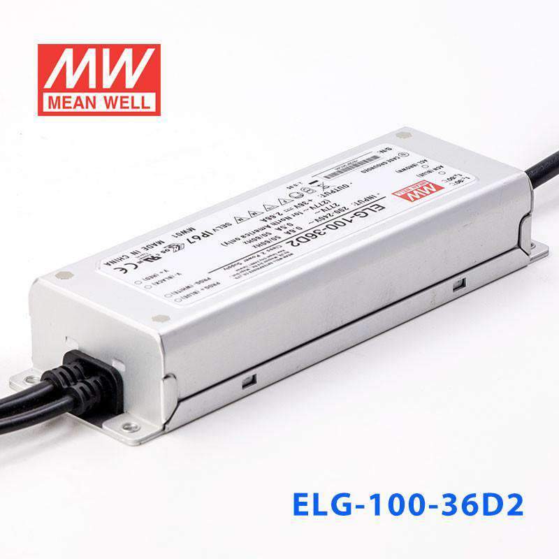Mean Well ELG - 100 - 36D2 AC - DC Single output LED Driver Mix Mode (CV+CC) with PFC - ELG - 100 - 36D2 - powersupplymall.com