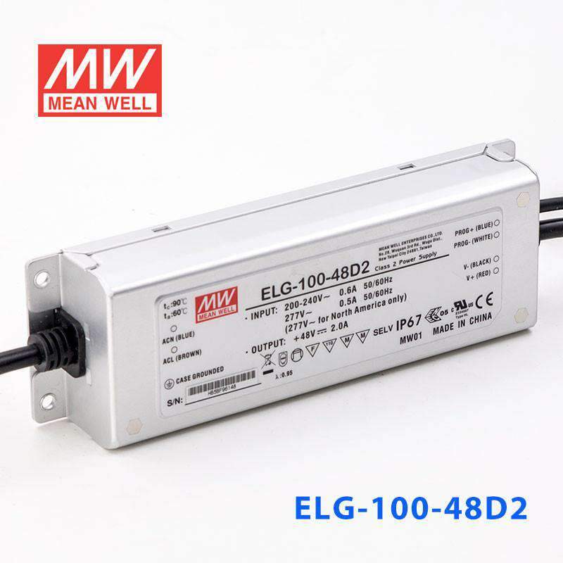 Mean Well ELG - 100 - 48D2 AC - DC Single output LED Driver Mix Mode (CV+CC) with PFC - ELG - 100 - 48D2 - powersupplymall.com