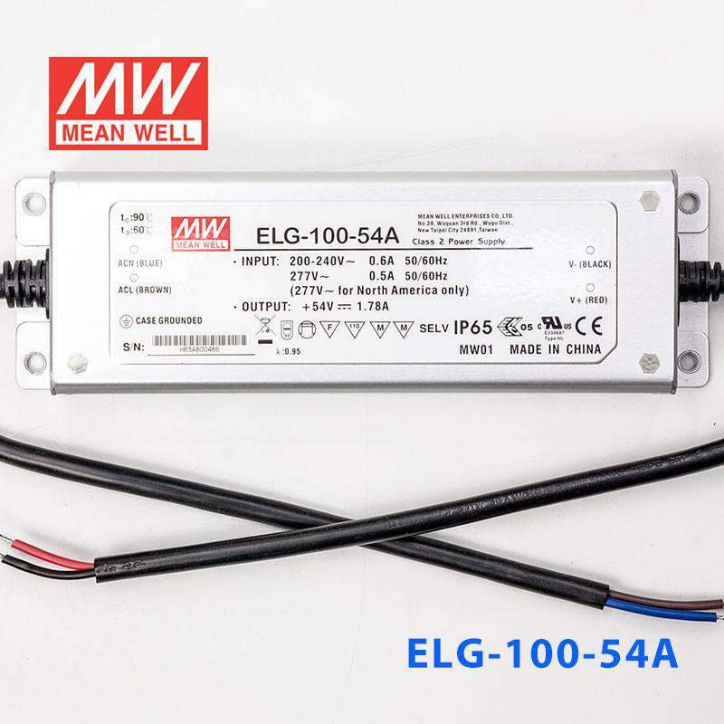 Mean Well ELG - 100 - 54A Power Supply 96.12W 54V - Adjustable - ELG - 100 - 54A - powersupplymall.com