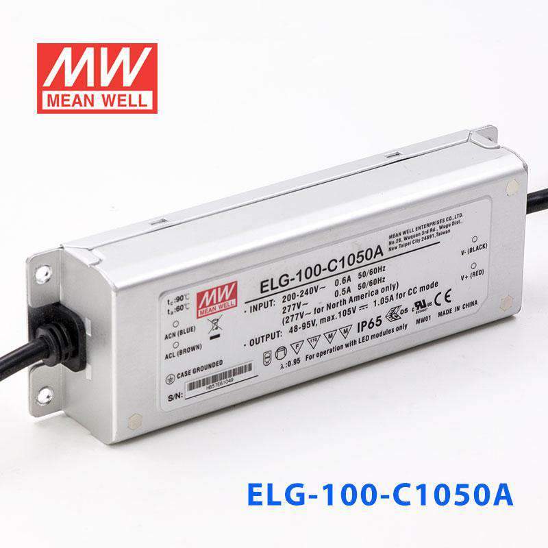 Mean Well ELG-100-C1050A Power Supply 100W 1050mA - Adjustable - ELG-100-C1050A - powersupplymall.com