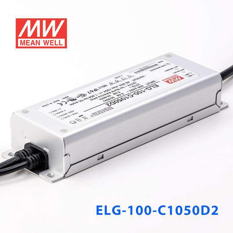 Mean Well ELG - 100 - C1050D2 AC - DC Single output LED Driver (CC) with PFC - ELG - 100 - C1050D2 - powersupplymall.com