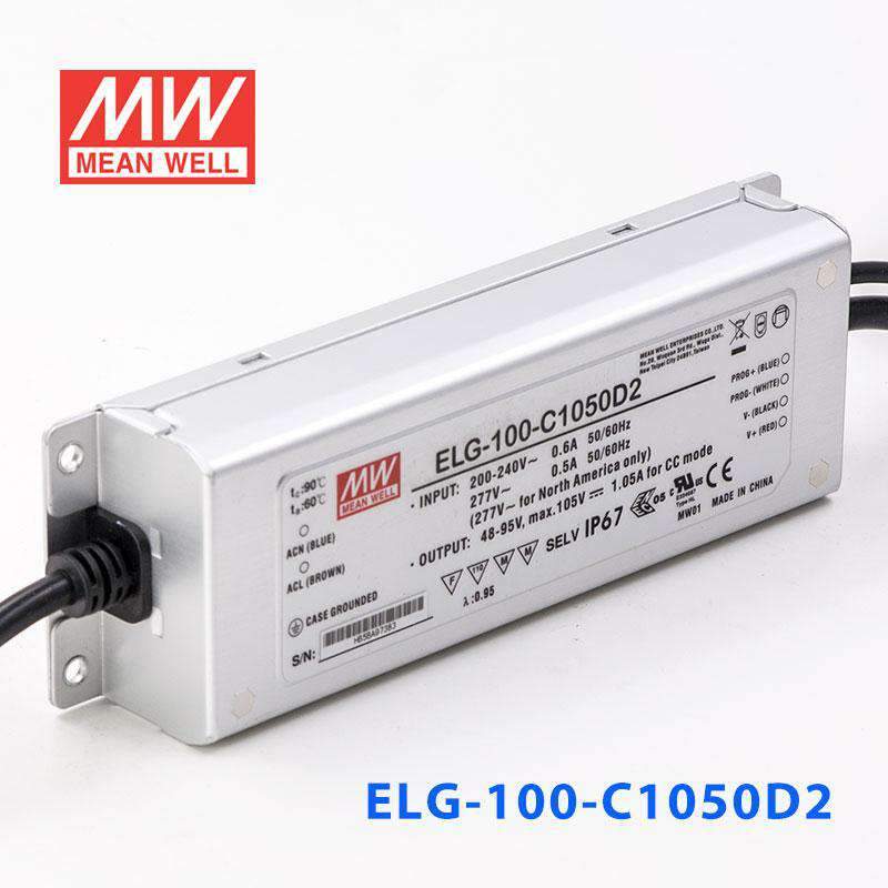 Mean Well ELG - 100 - C1050D2 AC - DC Single output LED Driver (CC) with PFC - ELG - 100 - C1050D2 - powersupplymall.com