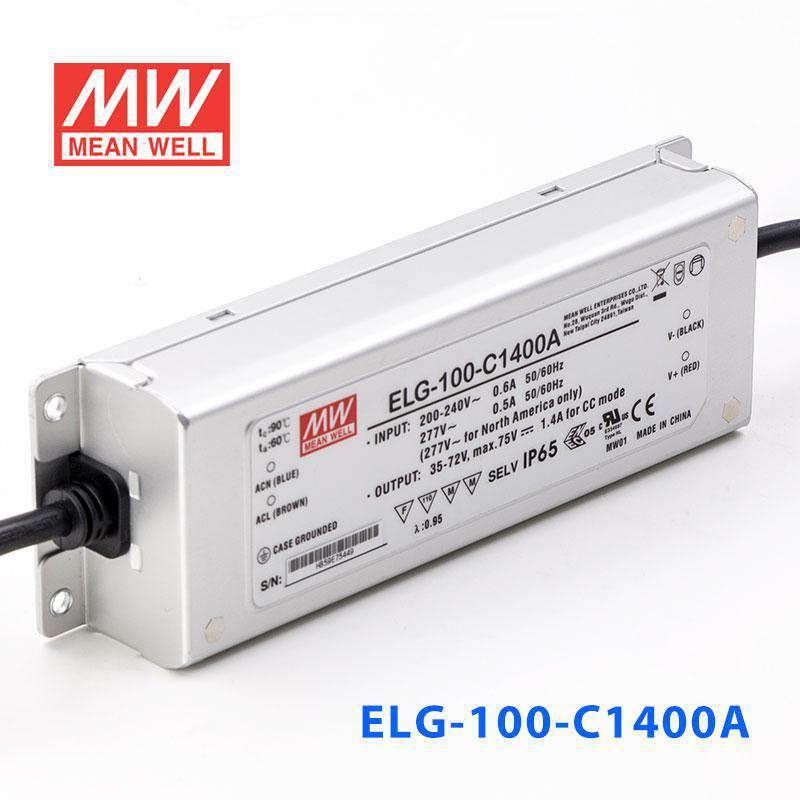 Mean Well ELG-100-C1400A Power Supply 100W 1400mA - Adjustable - ELG-100-C1400A - powersupplymall.com