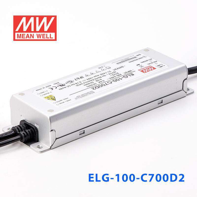 Mean Well ELG - 100 - C700D2 AC - DC Single output LED Driver (CC) with PFC - ELG - 100 - C700D2 - powersupplymall.com