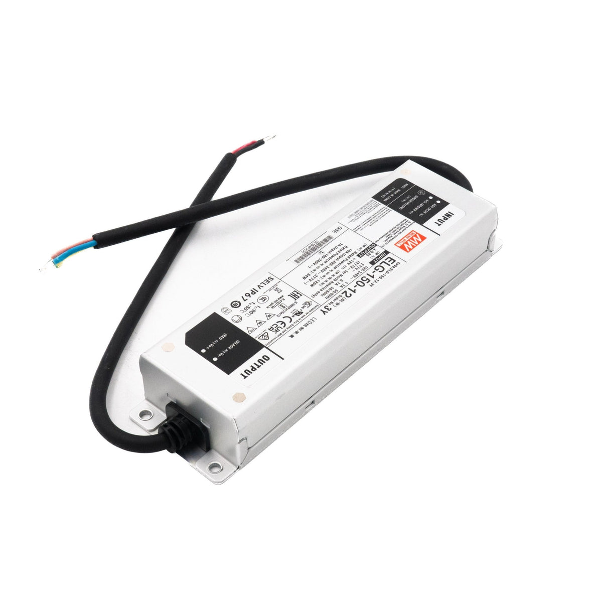 Mean Well ELG - 150 - 12 - 3Y AC - DC Single output LED Driver Mix Mode (CV+CC) with PFC - ELG - 150 - 12 - 3Y - powersupplymall.com