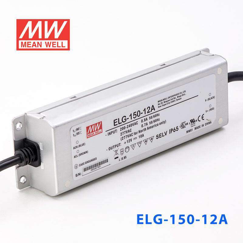 Mean Well ELG - 150 - 12A Power Supply 120W 12V - Adjustable - ELG - 150 - 12A - powersupplymall.com