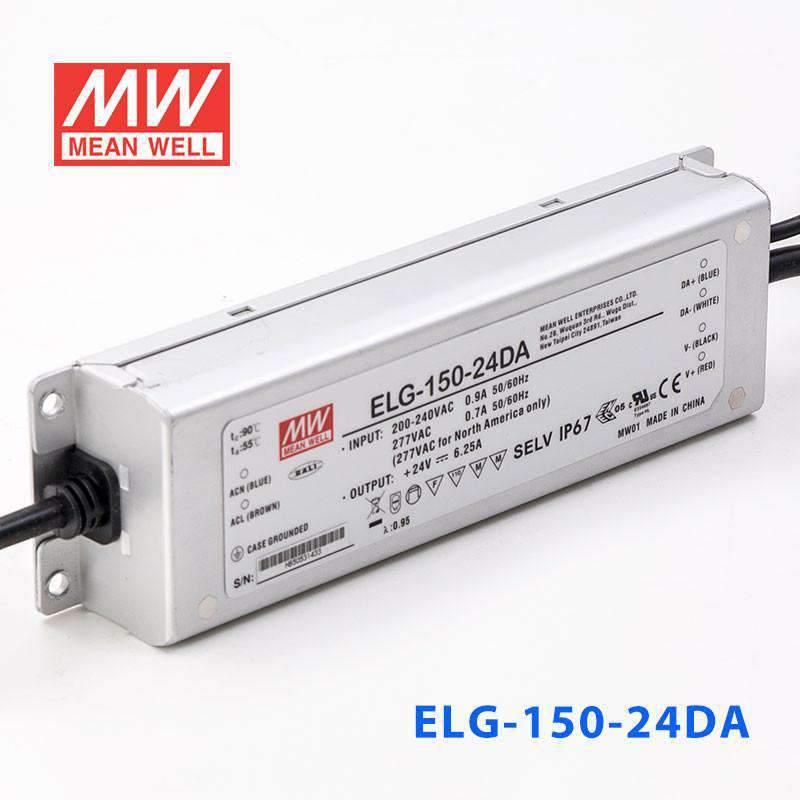 Mean Well ELG - 150 - 24DA Power Supply 150W 24V - DALI - ELG-150-24DA - powersupplymall.com