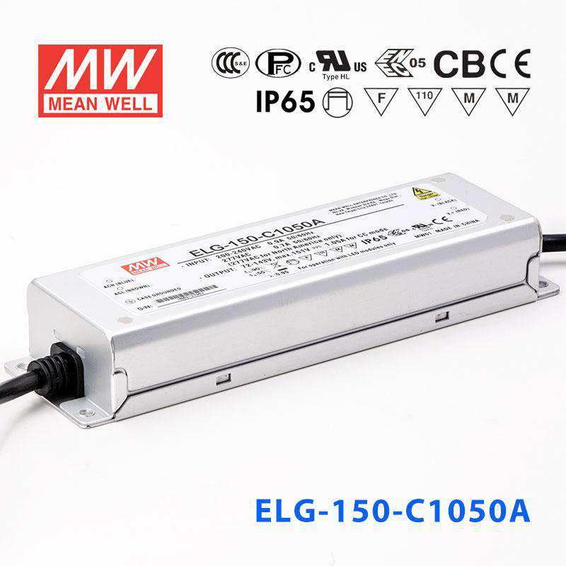 Mean Well ELG - 150 - C1050A Power Supply 150W 1050mA - Adjustable - ELG - 150 - C1050A - powersupplymall.com