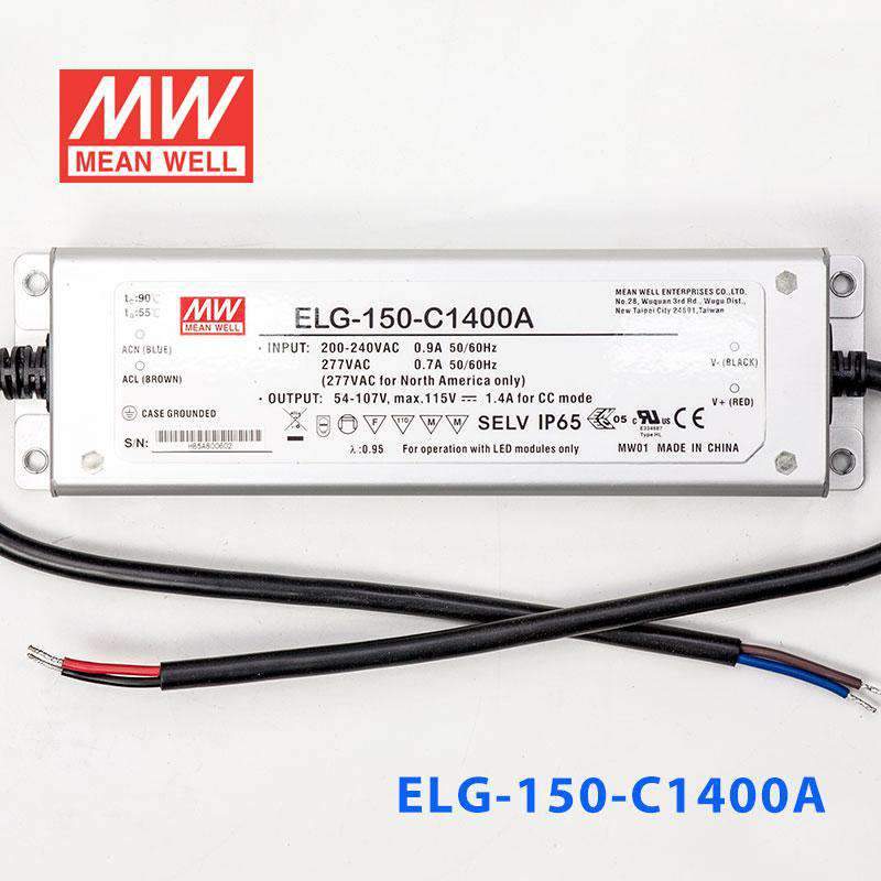 Mean Well ELG - 150 - C1400A Power Supply 150W 1400mA - Adjustable - ELG - 150 - C1400A - powersupplymall.com