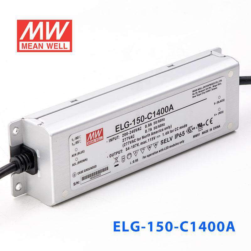 Mean Well ELG - 150 - C1400A Power Supply 150W 1400mA - Adjustable - ELG - 150 - C1400A - powersupplymall.com