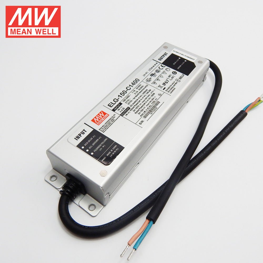 Mean Well ELG - 150 - C1400D2 AC - DC Single output LED Driver (CC) with PFC - ELG - 150 - C1400D2 - powersupplymall.com