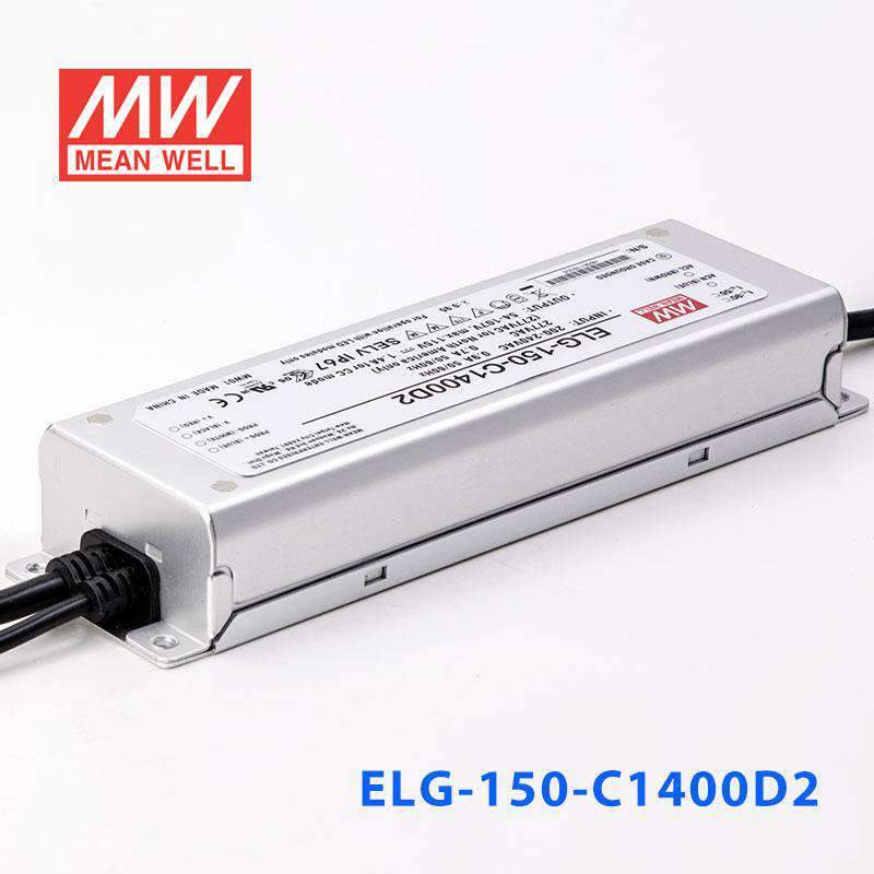 Mean Well ELG-150-C1400D2 AC-DC Single output LED Driver (CC) with PFC - ELG-150-C1400D2 - powersupplymall.com