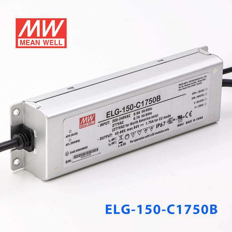 Mean Well ELG - 150 - C1750B Power Supply 150W 1750mA - Dimmable - ELG - 150 - C1750B - powersupplymall.com
