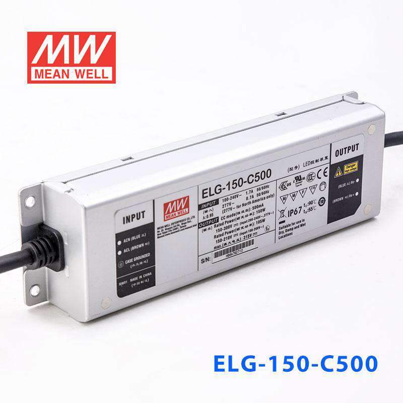 Mean Well ELG - 150 - C500 Power Supply 150W 500mA - ELG - 150 - C500 - powersupplymall.com