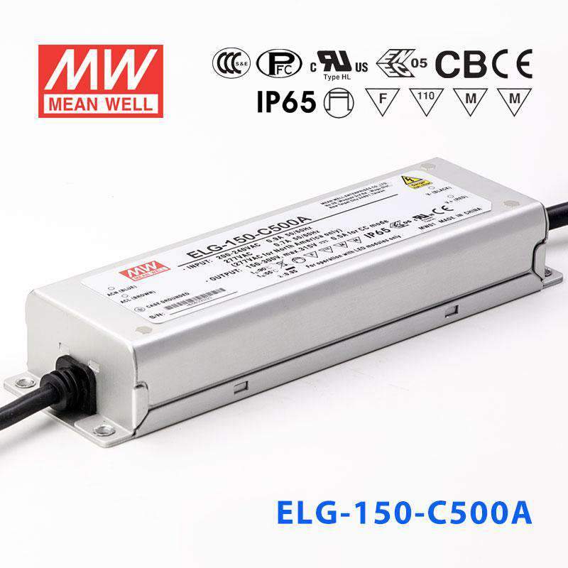 Mean Well ELG - 150 - C500A Power Supply 150W 500mA - Adjustable - ELG - 150 - C500A - powersupplymall.com