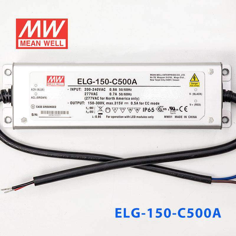 Mean Well ELG - 150 - C500A Power Supply 150W 500mA - Adjustable - ELG - 150 - C500A - powersupplymall.com