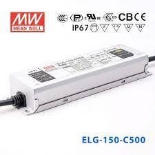 Mean Well ELG-150-C500D2 AC-DC Single output LED Driver (CC) with PFC - ELG-150-C500D2 - powersupplymall.com