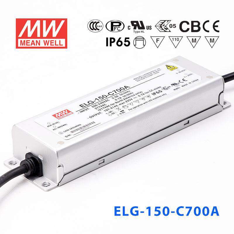 Mean Well ELG - 150 - C700A Power Supply 150W 700mA - Adjustable - ELG - 150 - C700A - powersupplymall.com