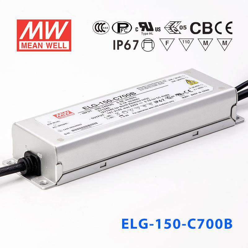 Mean Well ELG - 150 - C700B Power Supply 150W 700mA - Dimmable - ELG - 150 - C700B - powersupplymall.com