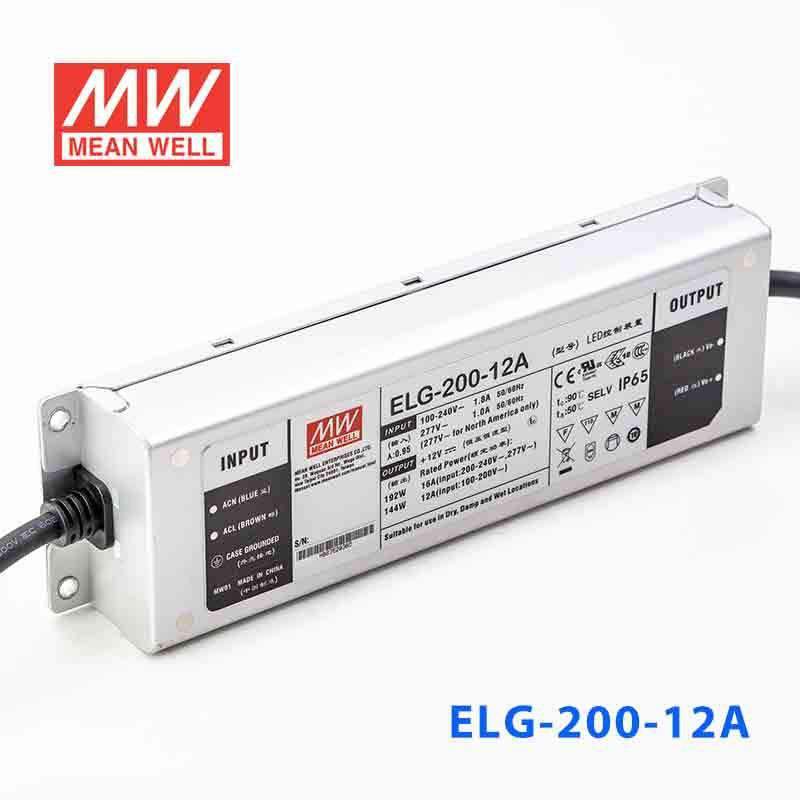 Mean Well ELG - 200 - 12A Power Supply 192W 12V - Adjustable - ELG - 200 - 12A - powersupplymall.com
