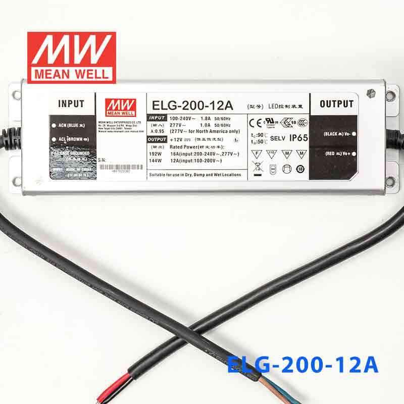Mean Well ELG - 200 - 12A Power Supply 192W 12V - Adjustable - ELG - 200 - 12A - powersupplymall.com