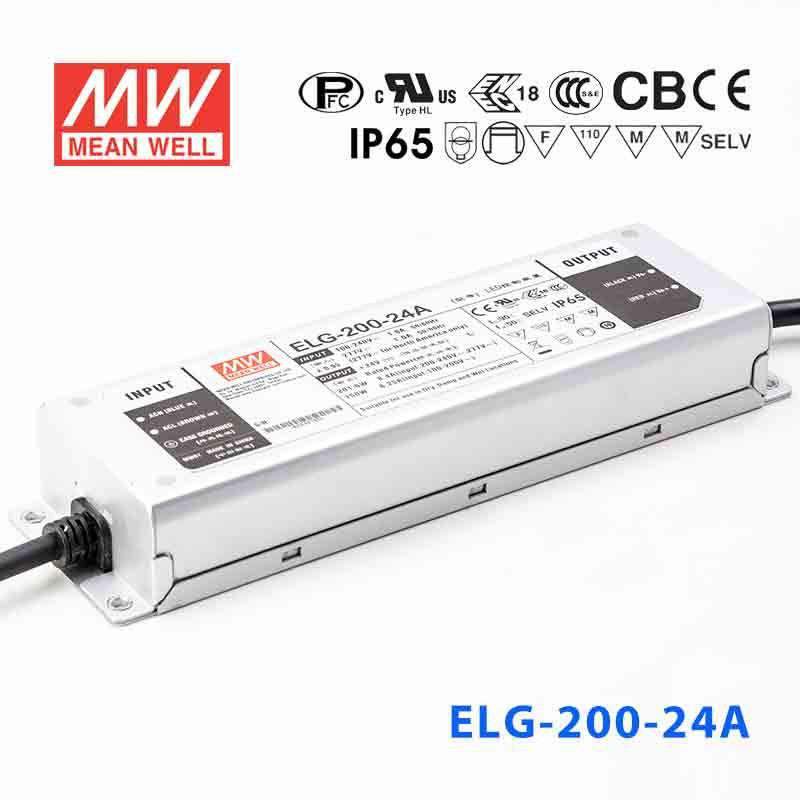 Mean Well ELG - 200 - 24A Power Supply 200W 24V - Adjustable - ELG - 200 - 24A - powersupplymall.com