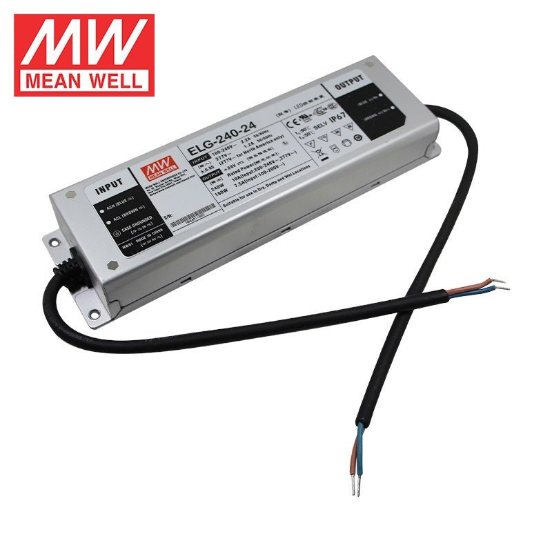 Mean Well ELG - 200 - 24D2 AC - DC Single output LED Driver Mix Mode (CV+CC) with PFC - ELG - 200 - 24D2 - powersupplymall.com