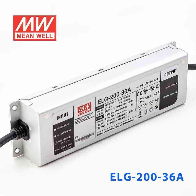 Mean Well ELG - 200 - 36A Power Supply 200W 36V - Adjustable - ELG-200-36A - powersupplymall.com