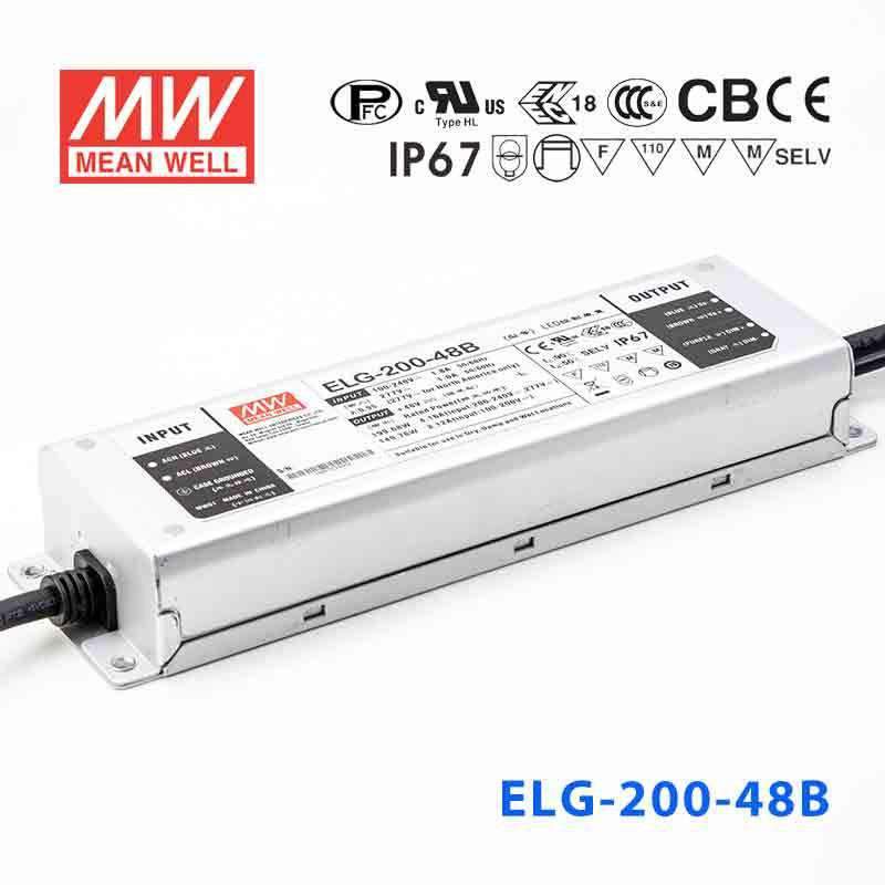 Mean Well ELG - 200 - 48B Power Supply 200W 48V - Dimmable - ELG - 200 - 48B - powersupplymall.com