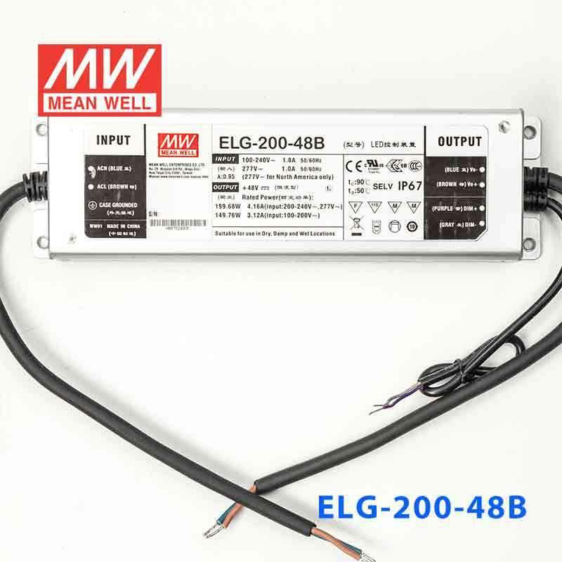 Mean Well ELG - 200 - 48B Power Supply 200W 48V - Dimmable - ELG - 200 - 48B - powersupplymall.com