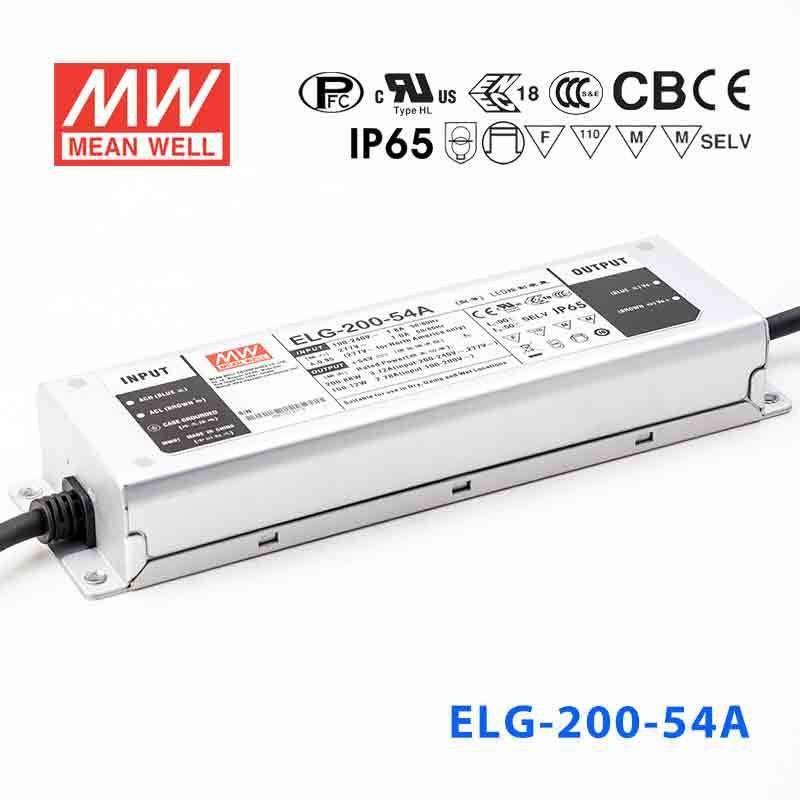 Mean Well ELG - 200 - 54A Power Supply 200W 54V - Adjustable - ELG - 200 - 54A - powersupplymall.com