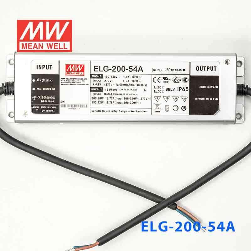Mean Well ELG - 200 - 54A Power Supply 200W 54V - Adjustable - ELG-200-54A - powersupplymall.com