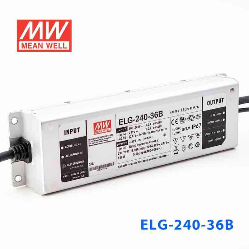 Mean Well ELG - 240 - 36B Power Supply 240W 36V - Dimmable - ELG - 240 - 36B - powersupplymall.com