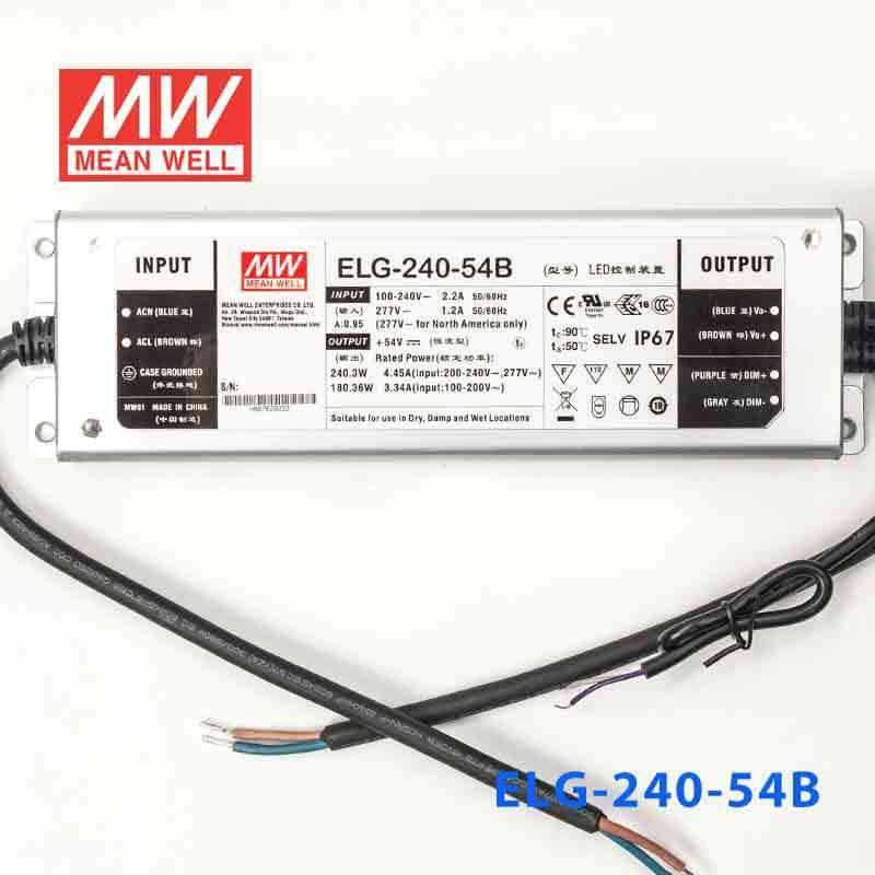 Mean Well ELG - 240 - 54B Power Supply 240W 54V - Dimmable - ELG - 240 - 54B - powersupplymall.com