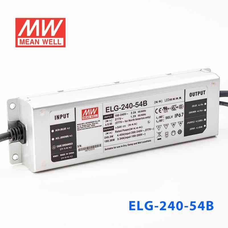 Mean Well ELG - 240 - 54B Power Supply 240W 54V - Dimmable - ELG - 240 - 54B - powersupplymall.com