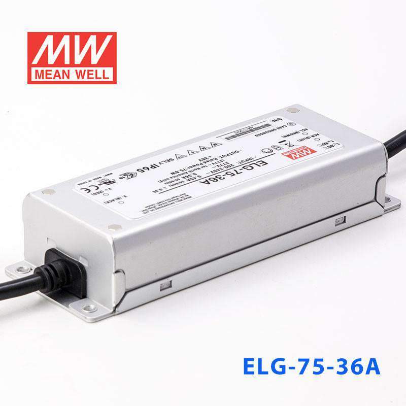 Mean Well ELG-75-36A Power Supply 75W 36V - Adjustable 2.1A - ELG-75-36A - powersupplymall.com