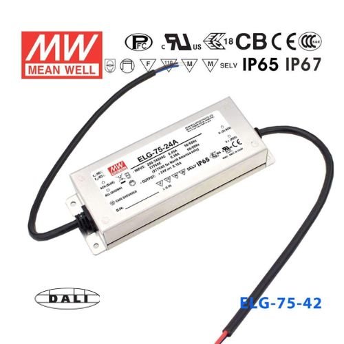 Mean Well ELG - 75 - 42DA Power Supply 75W 42V - DALI - ELG - 75 - 42DA - powersupplymall.com