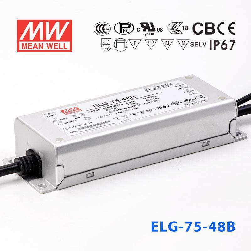 Mean Well ELG - 75 - 48B Power Supply 75W 48V - Dimmable - ELG - 75 - 48B - powersupplymall.com