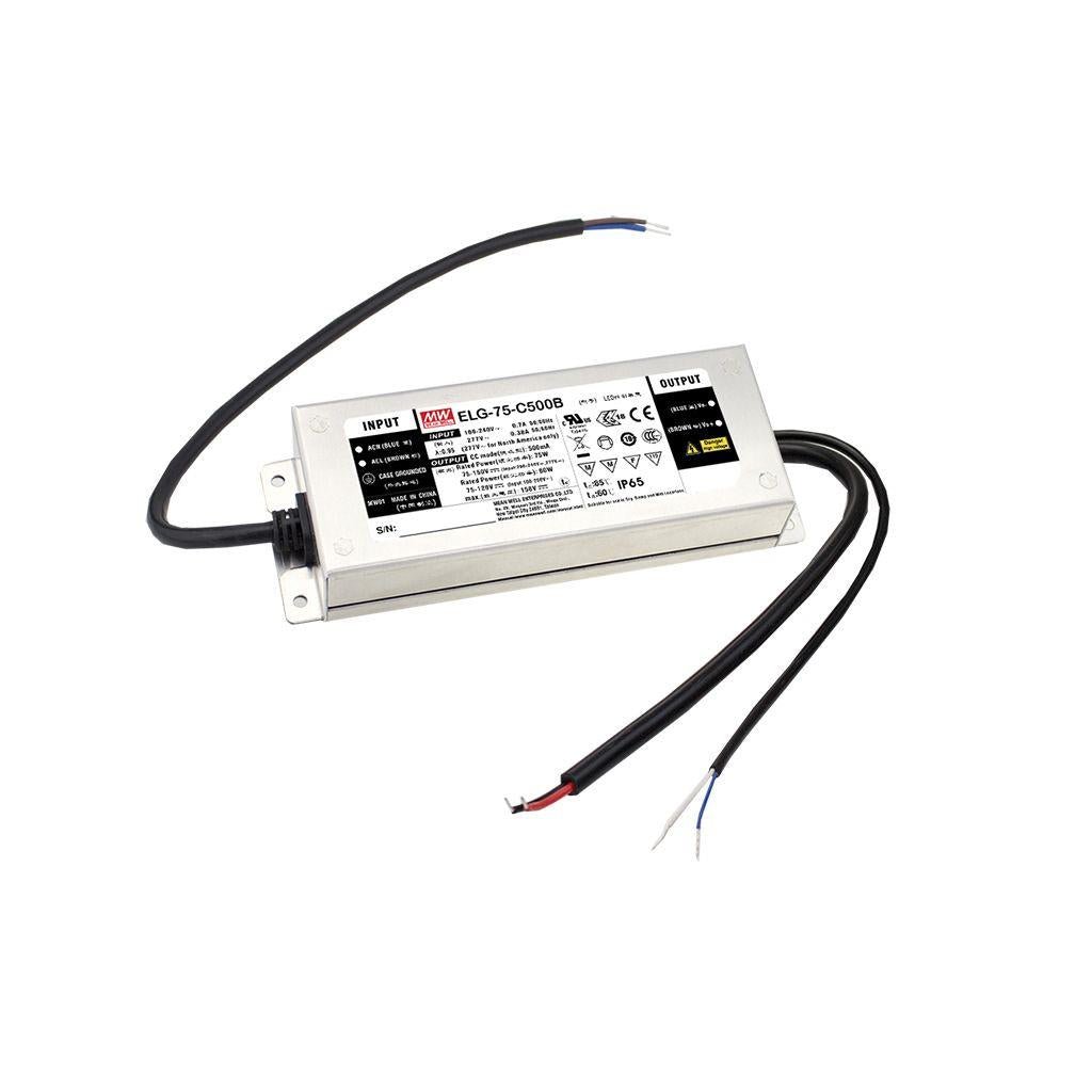 Mean Well ELG - 75 - C1400AB Power Supply 75W 1400mA - Adjustable and Dimmable - ELG - 75 - C1400AB - powersupplymall.com